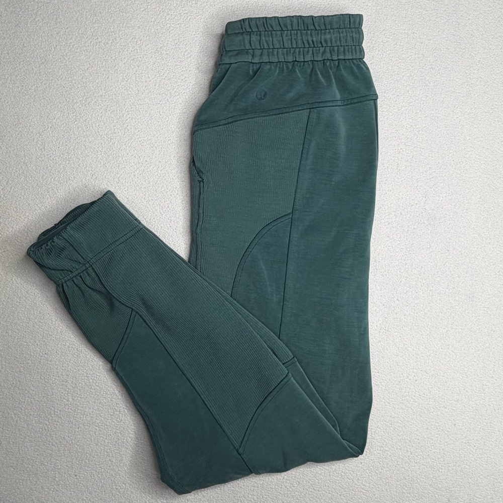 Lululemon Brushed Softstreme Ribbed High-Rise Jogger•Green Jasper - Picture 6 of 16